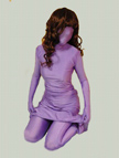 Purple Lycra Spandex full body zentai Dress and Pant